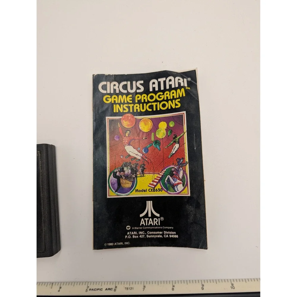 Circus Atari 2600 Game Cartridge CX2630 with Original Instruction Manual 1978